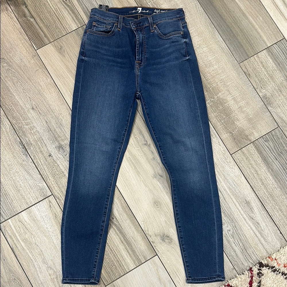 7 for all mankind Women's Blue skinny Jeans